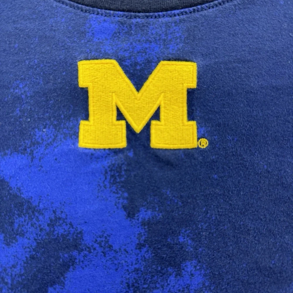 Michigan Embroidered Nike Tee Shirt Men XL Blue Camo Long Sleeve Crewneck